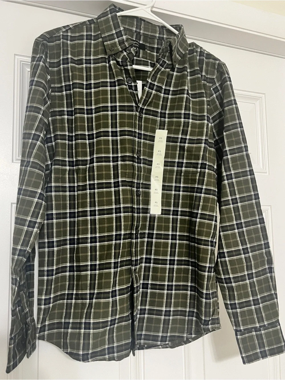 New Banana Republic Shirt Mens XS slim untucked plaid